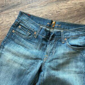 Seven 7 For All Mankind No Button Distressed Jeans Woman's Boot Cut 26